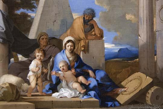 The Holy Family vintage art print by Sebastian Bordon, showcasing familial love and devotion.
