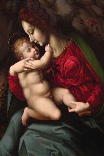 Madonna & Child vintage art poster print by Bachiacca, 18x24.
