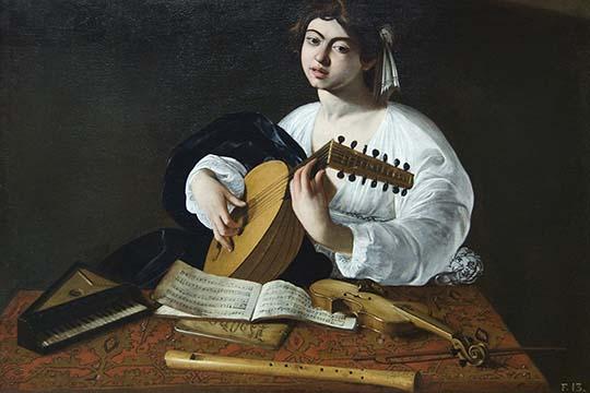 The Lute Player Poster Print by Caravaggio, vintage art reproduction.