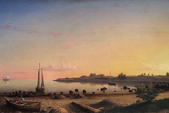 Stage Fort across Gloucester Harbor Poster Print by Fitz Henry Lane