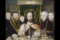 Christ Blessing Triptych Print by Ludger tom Ring, formal portrait of a Westphalian family