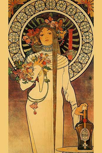 Trappistine Liquors vintage art print by Alphonse Mucha
