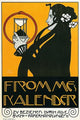 Fromme Calendar Printers poster print by Alphonse Mucha, vintage art reproduction.
