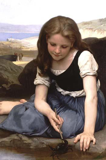 The Crab vintage art print by William Bouguereau
