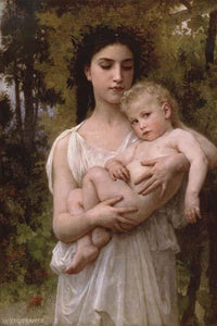 Little Brother vintage art reproduction poster print by William Bouguereau