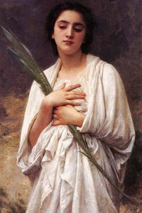 The Palm Leaf Poster Print by William Bouguereau, vintage art reproduction.