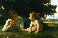 Temptation vintage art print by William Bouguereau