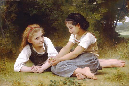 Hazelnuts Poster Print by William-Adolphe Bouguereau showcasing classic art.