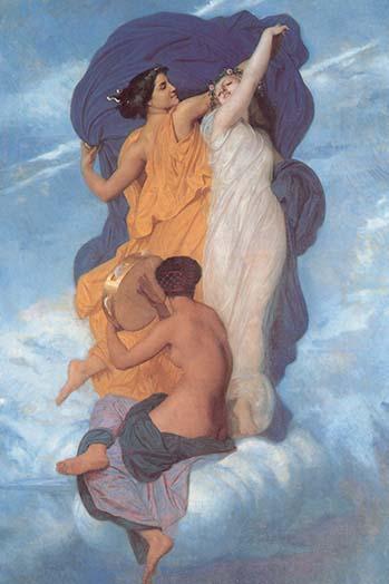 The Dance vintage art reproduction poster print by William Bouguereau