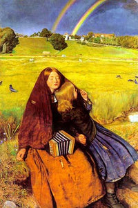 The Blind Girl vintage art print by John Everett Millais, available in multiple sizes.