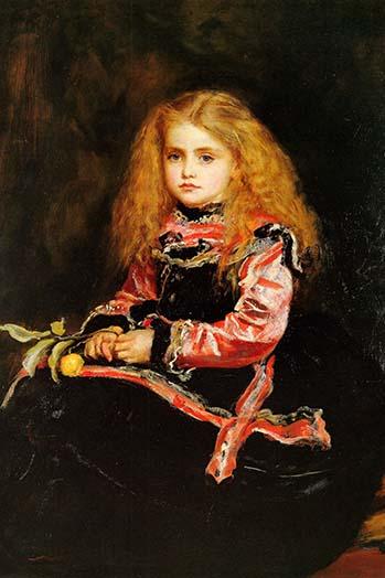 A Souvenir of Velasquez - A Little Girl with a Lemon Sprig Poster Print by John Everett Millais