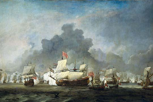 Battle of Solebay Poster Print - Historical Naval Encounter