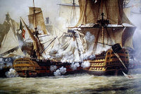 Battle of Trafalgar vintage art print by Louis Philippe Crepin, 18x24