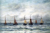 Vintage art print of A Fishing Fleet by Hendrick Mesdag