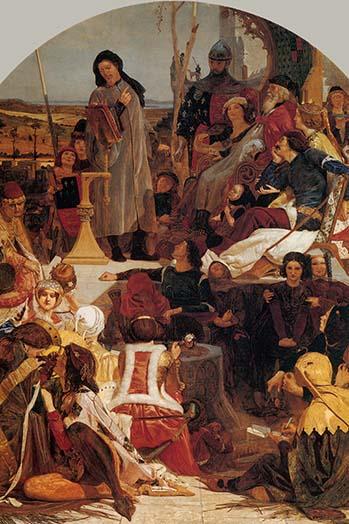 Chaucer at the Court of Edward III Poster Print by Ford Madox Brown