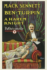 Ben Turpin poster print featuring a young damsel reclining on a chair.