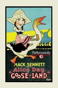 Vintage art print of Dutch Girl riding a goose by Buyenlarge