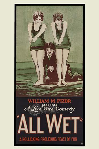 Two Girls on a Raft Poster Print by William Pizor featuring cheerful summer vibes.