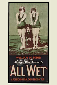 Two Girls on a Raft Poster Print by William Pizor featuring cheerful summer vibes.