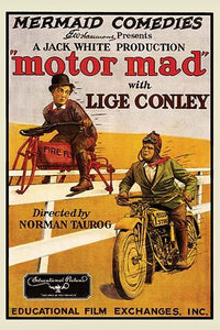 Yellow Streak against Firefly poster print featuring comedic motorcycles in a race.