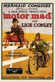 Yellow Streak against Firefly poster print featuring comedic motorcycles in a race.