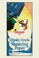 Cartoon character falling from train on cliffside poster print