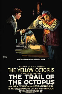 Vibrant Serial: The Yellow Octopus Poster Print showcasing a playful yellow octopus.