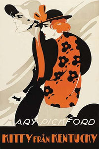 Fashionable stylized poster print of Mary Pickford