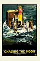 Troika of horses pulling a wagon through a river poster print