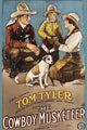 Cowboy kneeling with Cowgirl and young boy in cowboy garb poster print