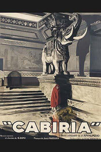 Ina in a Museum Under a Marble Lion Poster Print featuring a girl in a red robe and a feral cat.