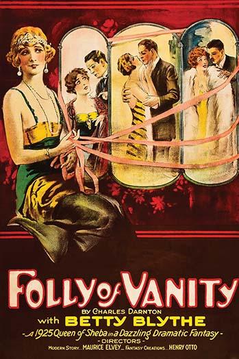 Flapper Holds Ribbon Over Scenes of Courting Poster Print showcasing vintage elegance.