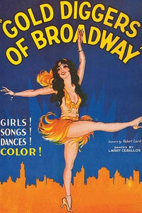 Dancing Girl in Stage Costume over New York Skyline Poster Print