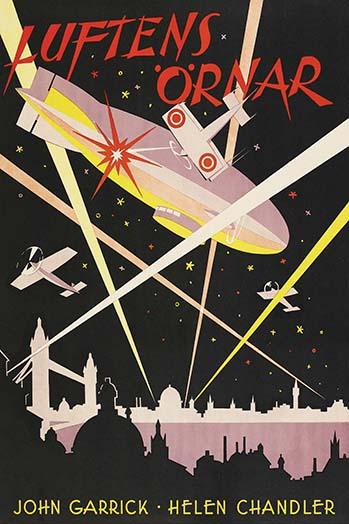 Planes & Dirigibles in Combat Poster Print featuring aerial warfare art.
