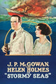 On Board Ship Poster Print featuring a man with binoculars looking at a burning passenger ship.