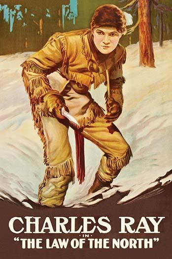 Man in Buckskin with Knife in Snow Poster Print