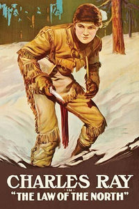 Man in Buckskin with Knife in Snow Poster Print