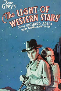 Cowboy Loads His Revolver Poster Print featuring a girl hugging him under a starry night sky.