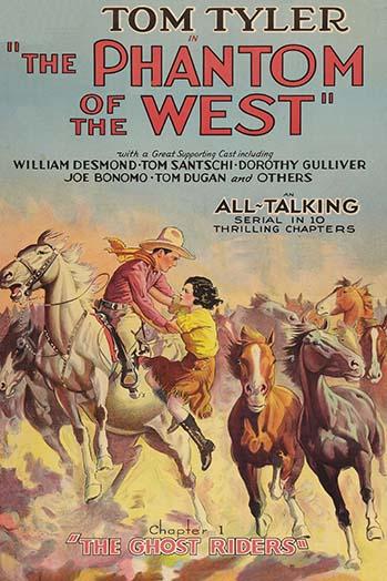 Cowboy lifts young girl to safety from a herd of charging horses poster print.