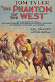 Cowboy lifts young girl to safety from a herd of charging horses poster print.