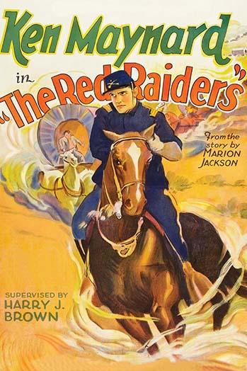 Army Bluecoat officer ahead of a racing Conestoga wagon poster print