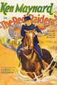 Army Bluecoat officer ahead of a racing Conestoga wagon poster print