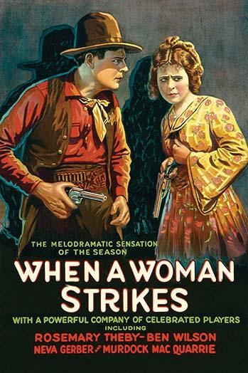 Cowboy with a Pistol and a Girl Poster Print