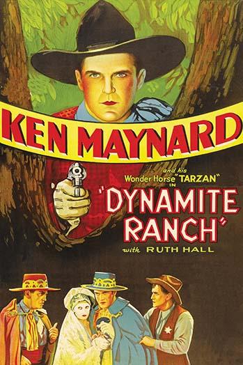Cowboy star aiming pistol at viewer poster print
