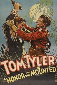 Fight between a Canadian Mounty and a criminal poster print artwork