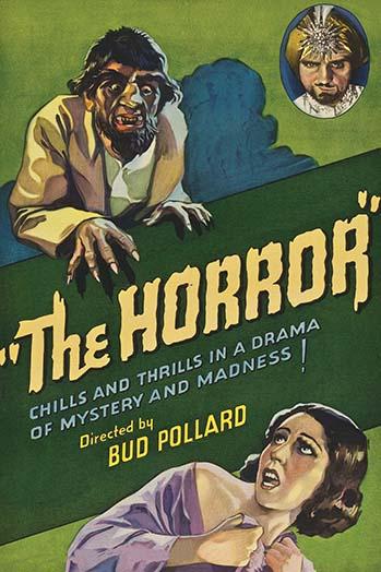 Vintage art print of a monster scaring a woman, high quality reproduction.