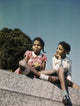 Two African American young girls playing in Washington Park poster print