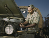 African American mechanic motor maintenance poster print.
