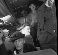 Memphis-Chattanooga Greyhound Bus Journey Poster Print featuring passengers in the aisles.