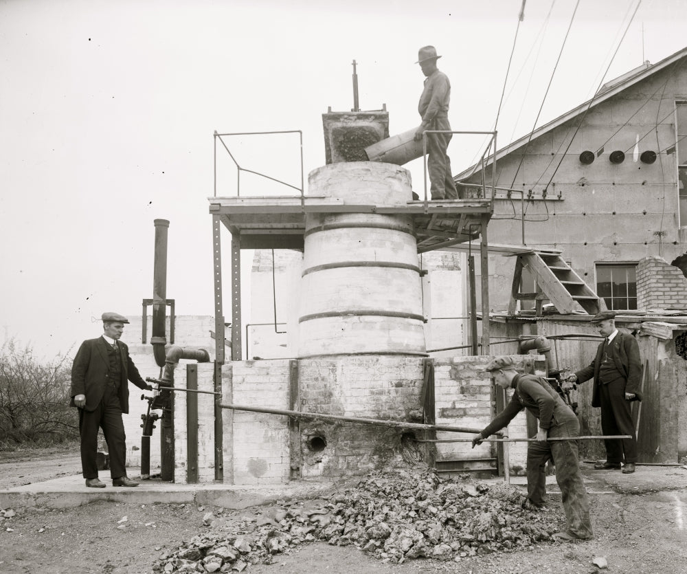 African American Worker on Machine for Extracting Acid from Phosphate Poster Print